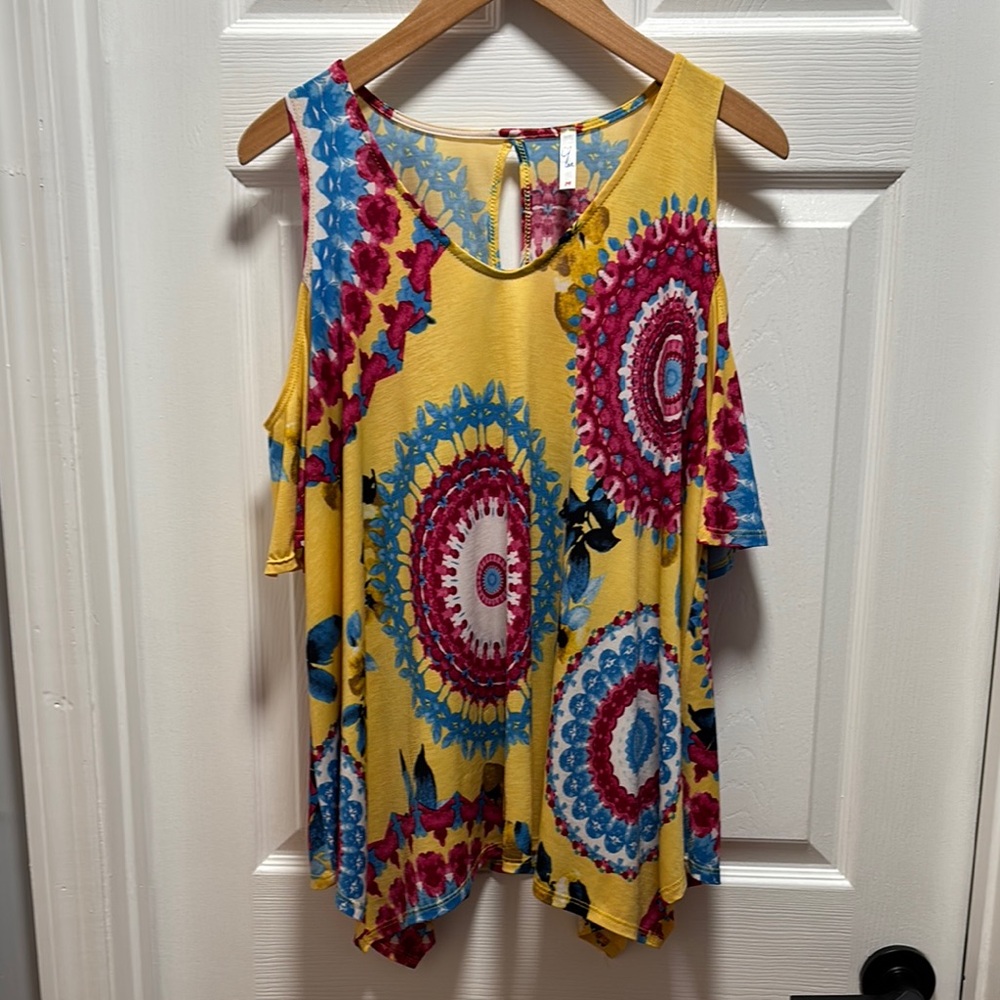 Colorful Women's Cold Shoulder Top
